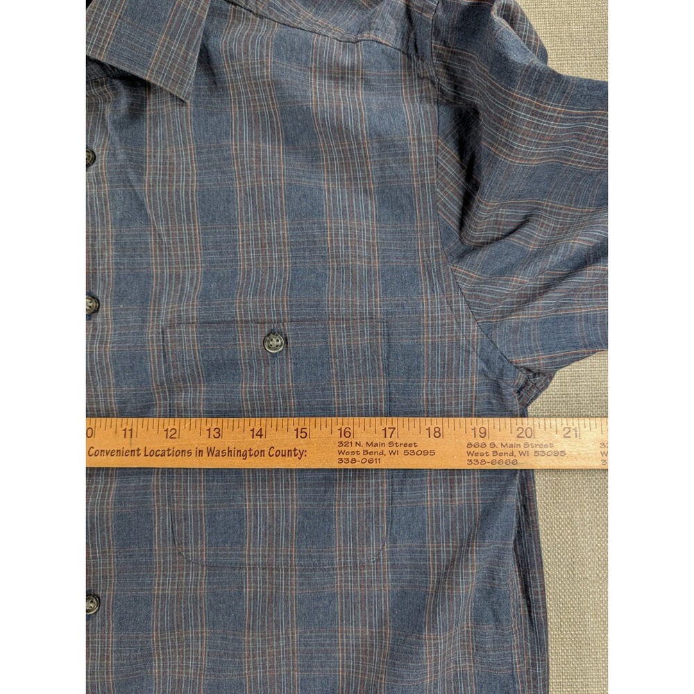 Joseph Abboud Mens Blue Plaid Button Down Shirt Long Sleeve Cotton Size Medium - Picture 5 of 6
